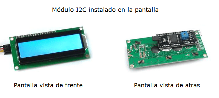 Board conversor I2C a LCD 2x16, 4x20 marca Genérica PCF8574 color azul ...