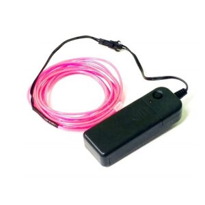 El wire cable de luz rosado