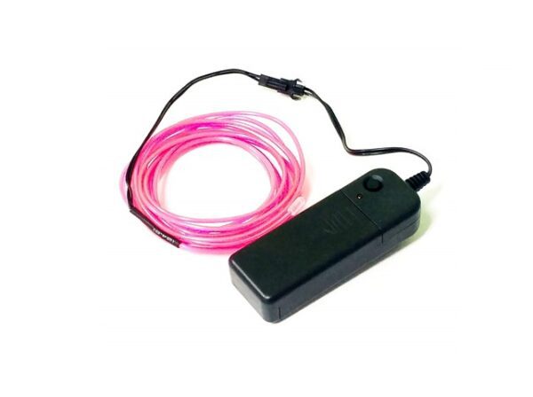El wire cable de luz rosado