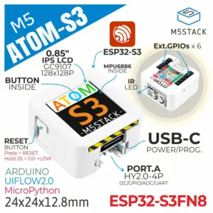 ATOMS3 con LCD ESP32S3 IoT marca M5stack