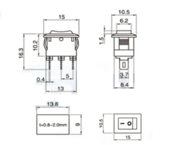 pulsador mini interruptor